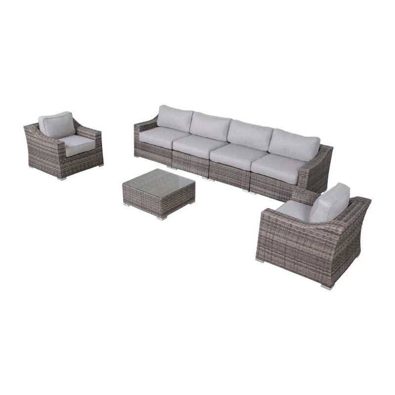 Outdoor Wicker Conversation Set With Cushions, All Weather by Unique Piece Furniture