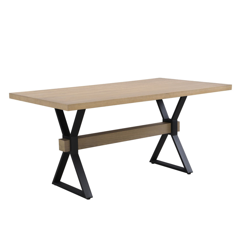 Elevated Farmhouse Dining Table With X-Shaped Legs - Light Ash by HouseOfZazla