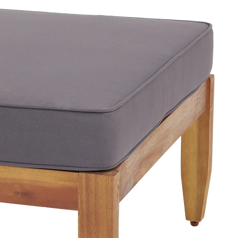 Bianca - Outdoor 3 Seater Sofa Chat Set With Ottoman - Teak by HouseOfZazla
