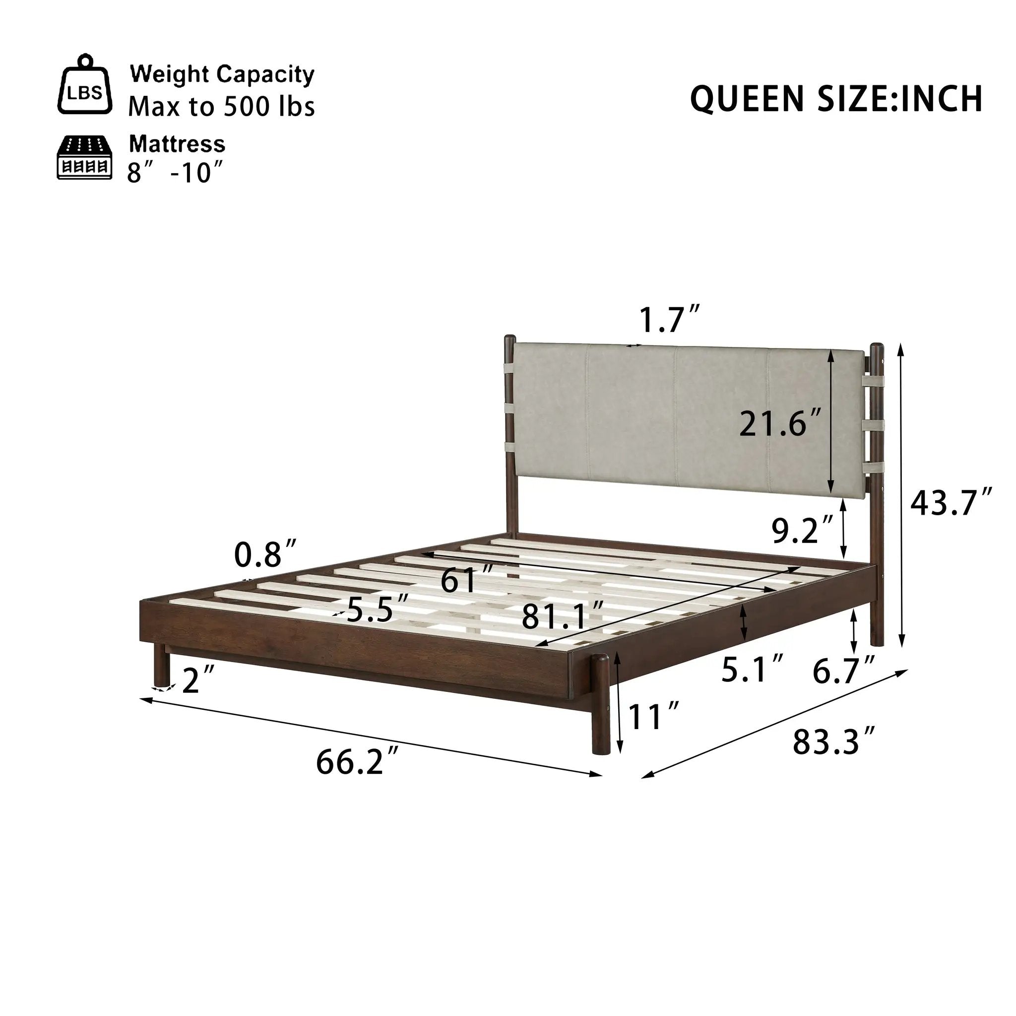Modern Queen Bed Frame Set with 2 Nightstands by HouseOfZazla