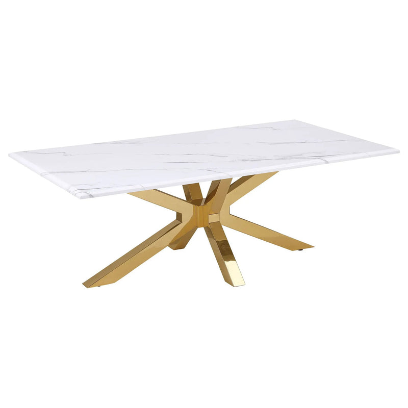 Maciel - 2 Piece Marble Coffee And End Table Set With Base Marble - White Marble by HouseOfZazla
