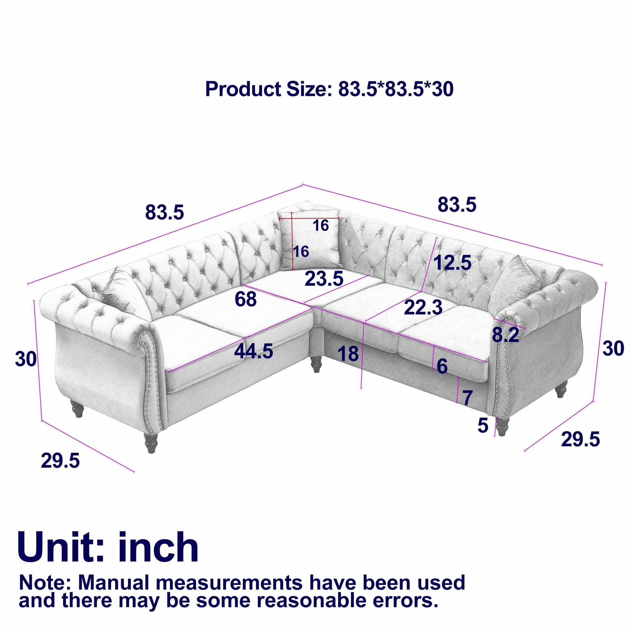 Streamline Modern L-Shaped Corner Sofa by HouseOfZazla