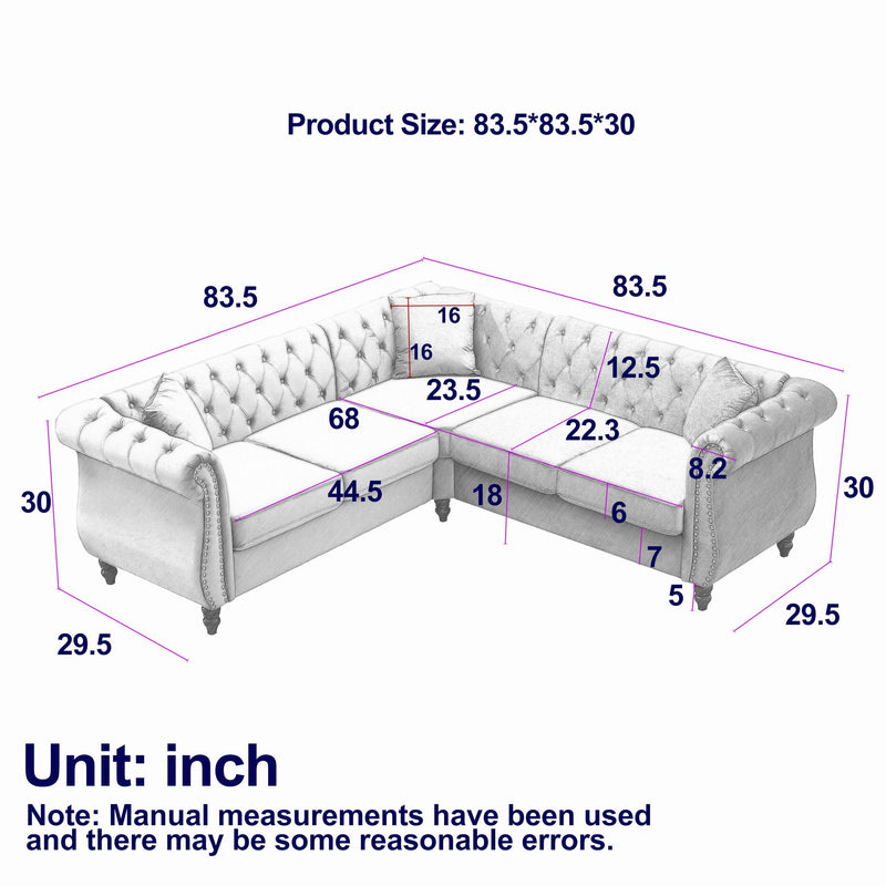 Streamline Modern L-Shaped Corner Sofa by HouseOfZazla