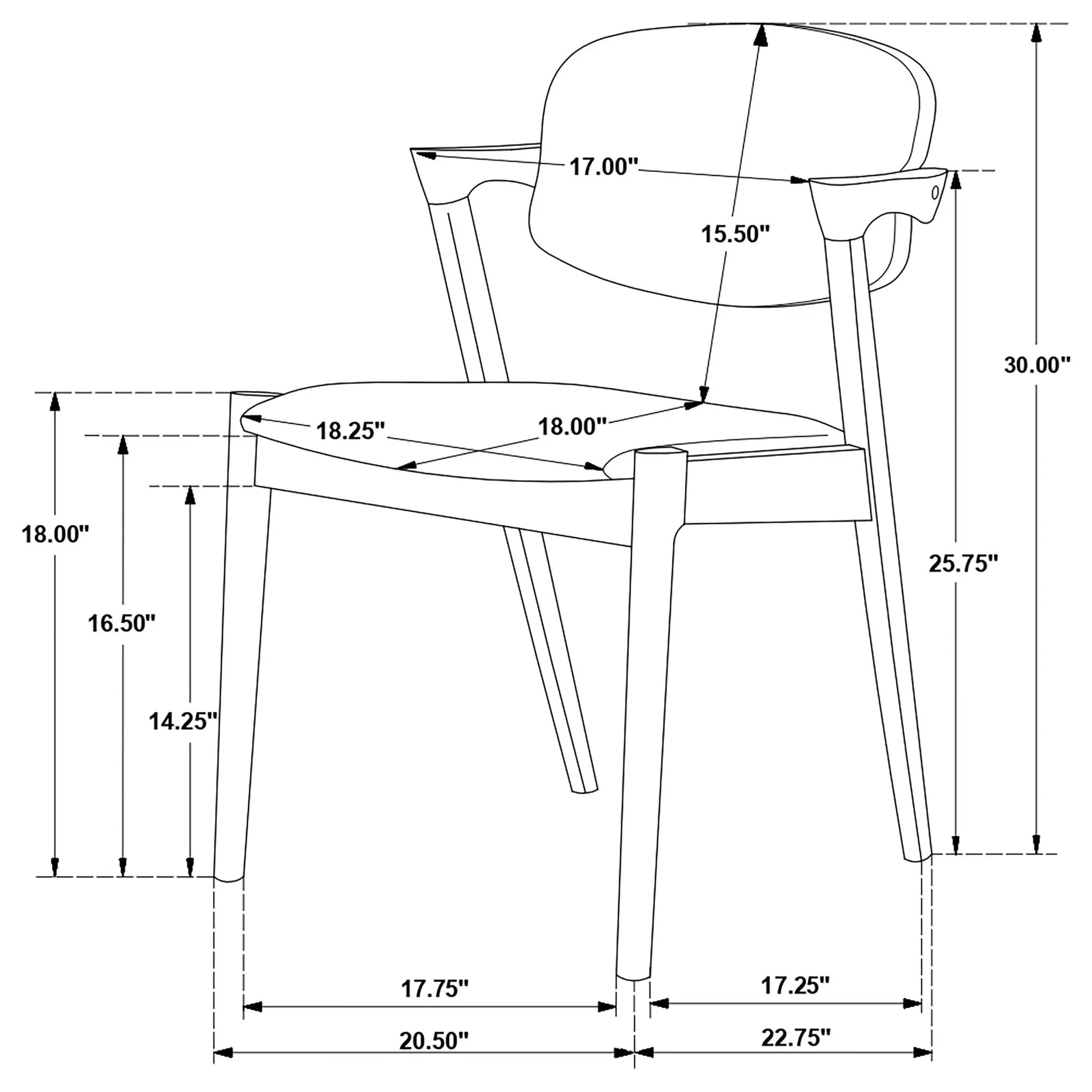 Modern Dining Chair And Zigzag Arm Design (Set of 2) by HouseOfZazla