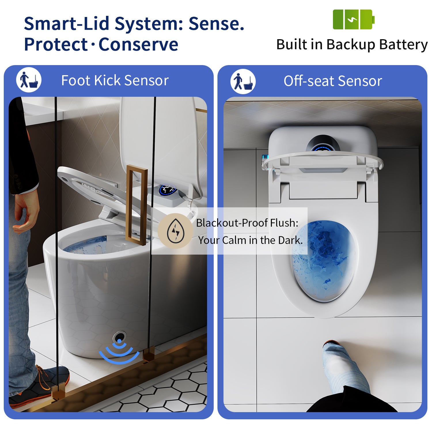 Smart Toilet Bidet Combo with Foot Sensor and Remote Control by HouseOfZazla