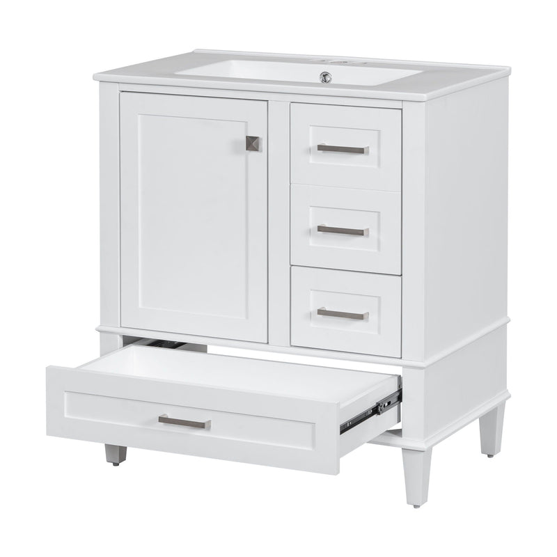 Bathroom Vanity, Modern Bathroom Cabinet With Sink Combo Set, Bathroom Storage Cabinet With A Soft Closing Door And 3 Drawers, Solid Wood Frame by HouseOfZazla
