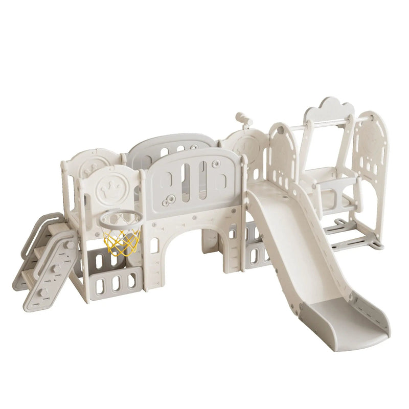 Toddler Slide Kids Playground With Basketball Hoop And Swing by HouseOfZazla
