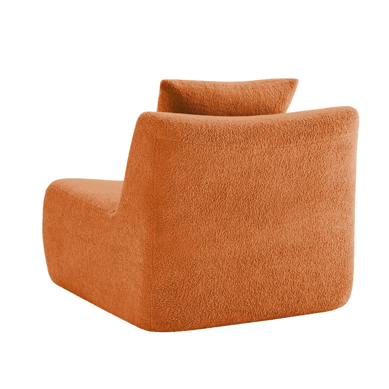 Armless Sofa With Pillow Teddy Fabric - Orange by HouseOfZazla