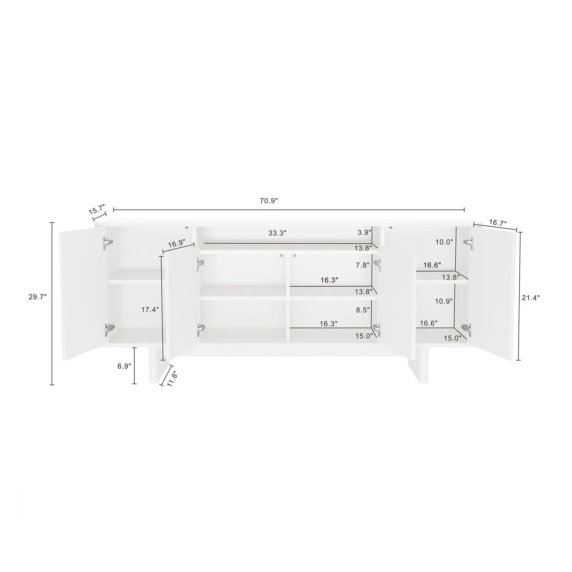 Ella - Sideboard With Adjustable Shelves by HouseOfZazla