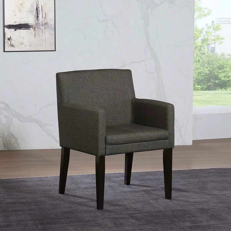 Yorkshire - Upholstered Dining Arm Chair With Cushioned Arms (Set of 2) - Gray by HouseOfZazla