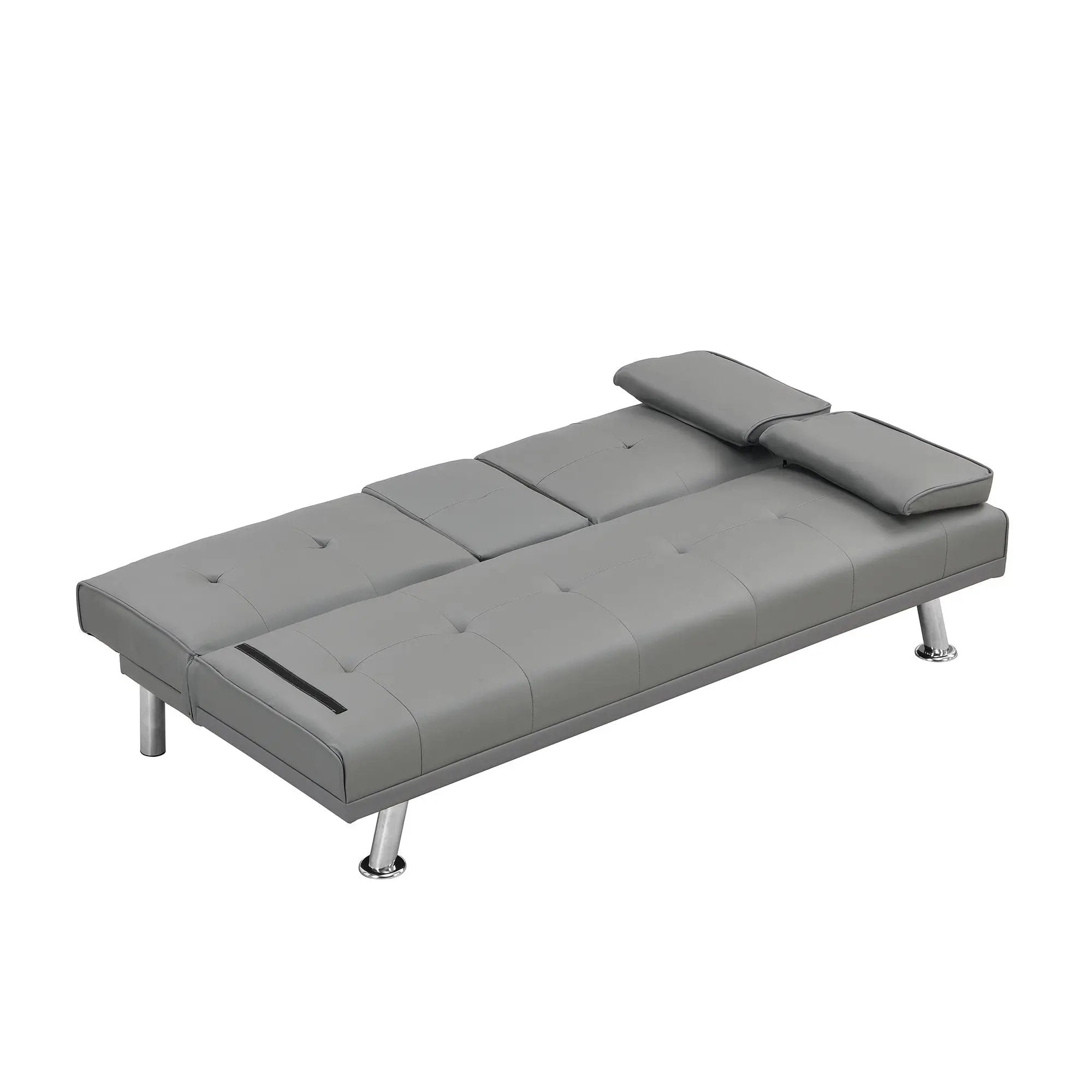 Modern Sofa Bed With Armrest 2 Holders, Wood Frame & Stainless Leg by Unique Piece Furniture