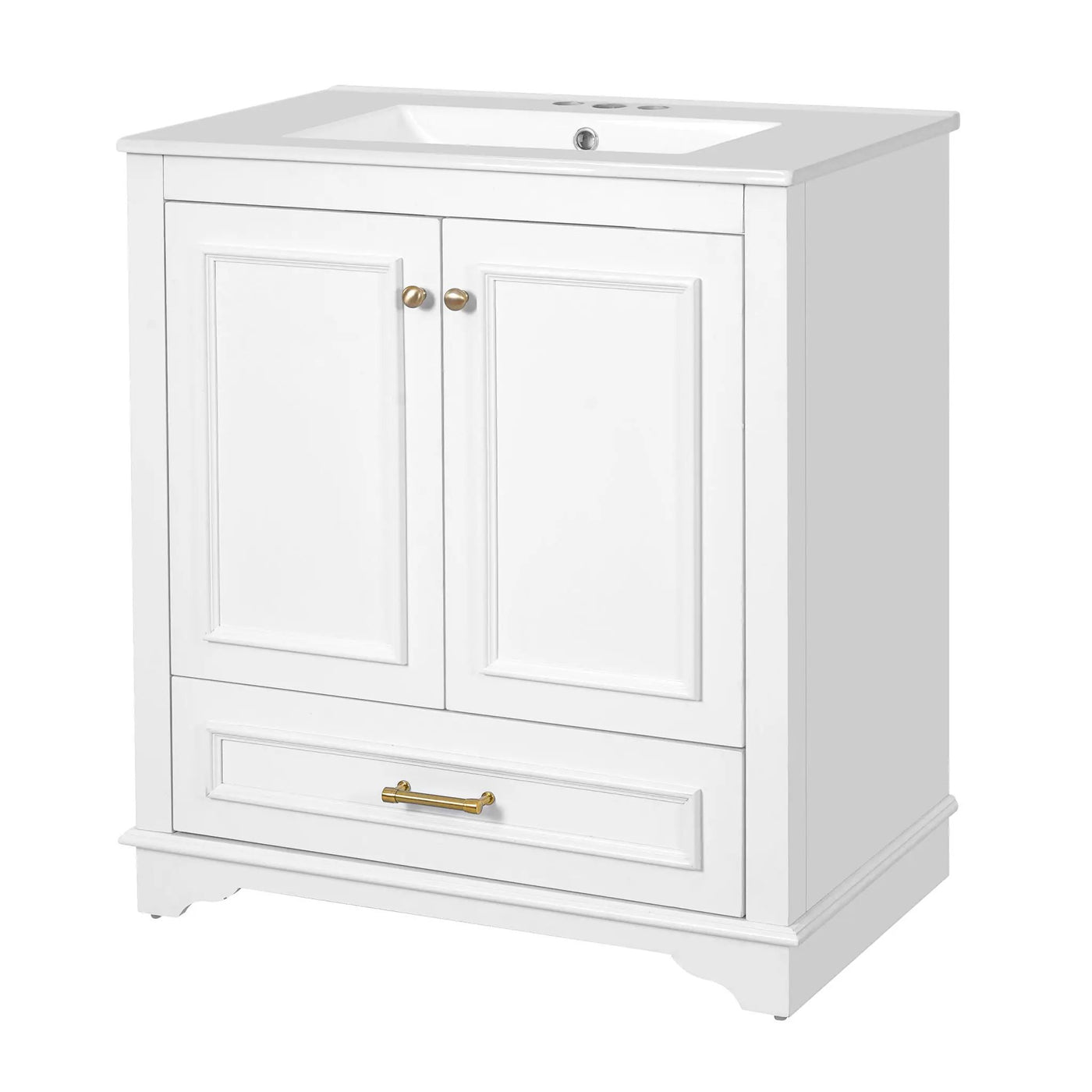 Bathroom Vanity With Sink, Cabinet & 2 Soft Closing Doors & Adjustable Shelf by Unique Piece Furniture