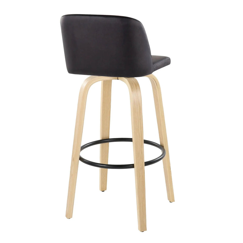 Toriano - Contemporary Fixed Height Barstool Swivel And Round Footrest (Set of 2) by Unique Piece Furniture