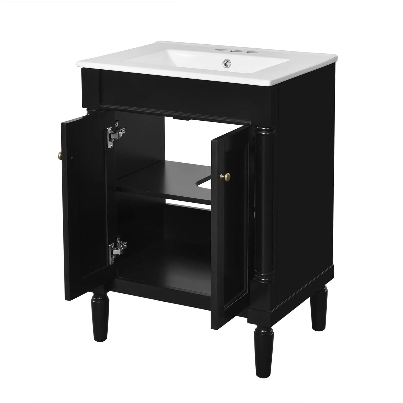 Bathroom Vanity With Top Sink, 2 Tier Storage Cabinet by Unique Piece Furniture