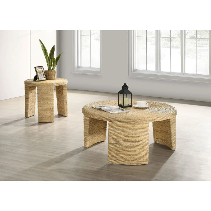 Huxton - Round End Table - Natural by HouseOfZazla
