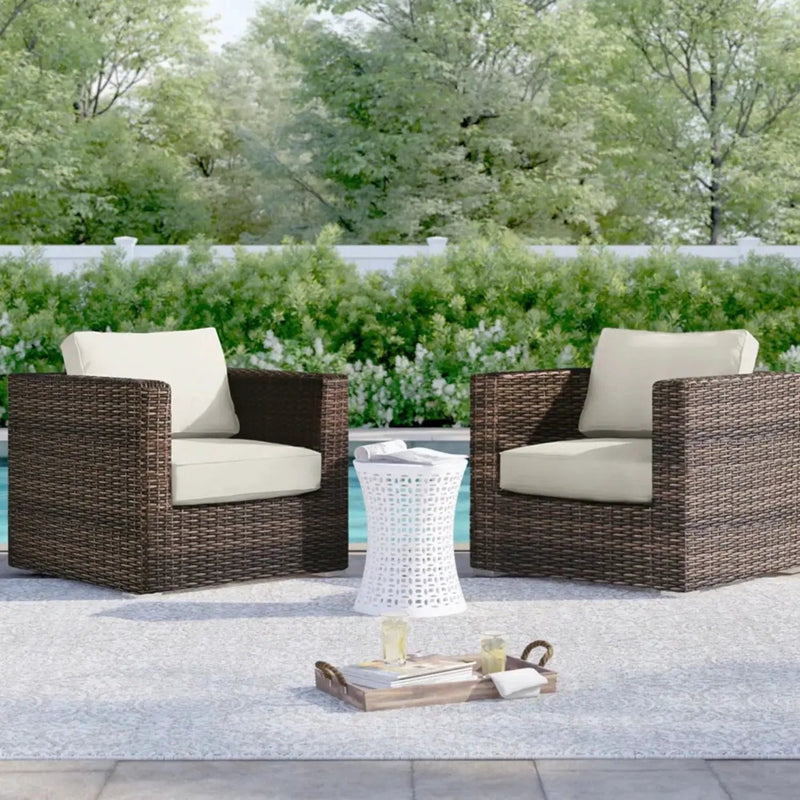 Outdoor Chairs Set With Cushions - Brown Mix by HouseOfZazla