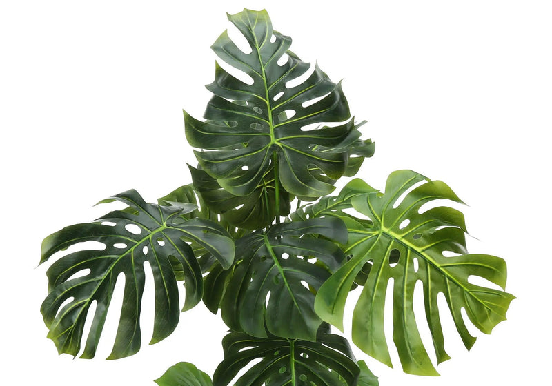 55" Tall, Artificial Plant, Monstera Tree, Indoor, Faux, Fake, Floor, Greenery, Potted, Real Touch, Decorative - Green / Black by Unique Piece Furniture