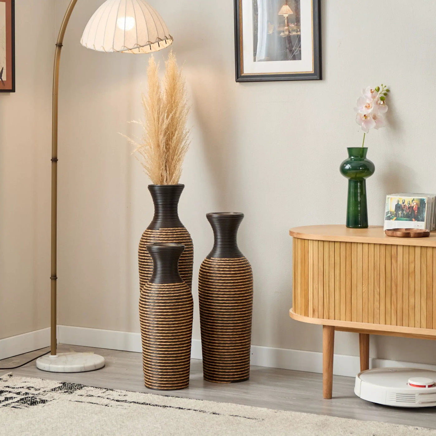 Classic And Neat Floor Vase, High Independent Flower Stand (Set of 3) by Unique Piece Furniture
