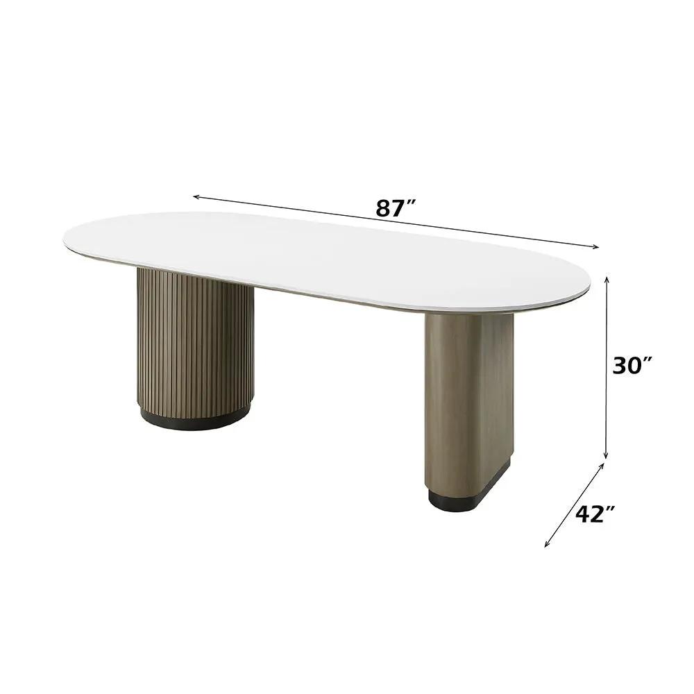 Clayten - Dining Table - Engineered Top & Light Oak by Unique Piece Furniture