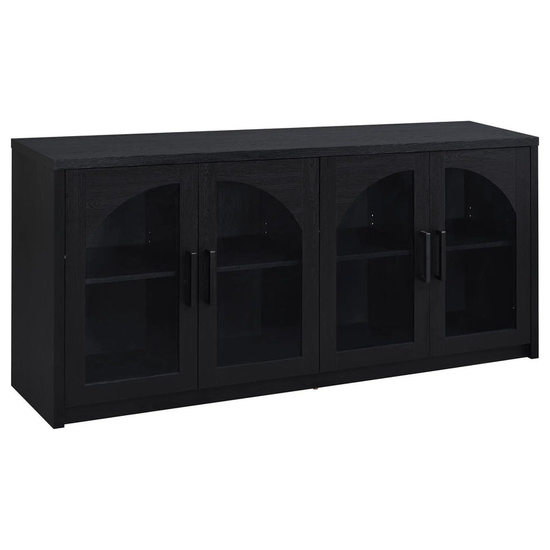 Riva 4-door Dining Sideboard Buffet Storage Credenza Black by Unique Piece Furniture
