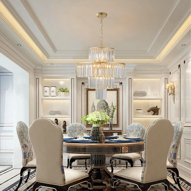 20' Modern Crystal Chandelier with Gold Finish by HouseOfZazla