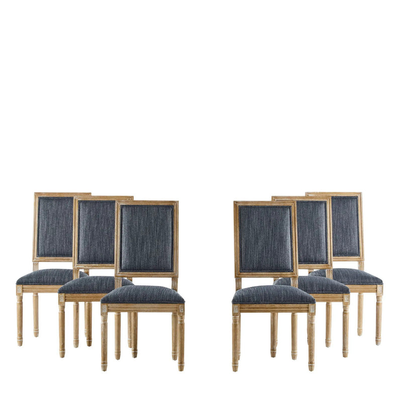 French Country Style Dining Chair With Upholstered Seating And Fluted Legs by HouseOfZazla