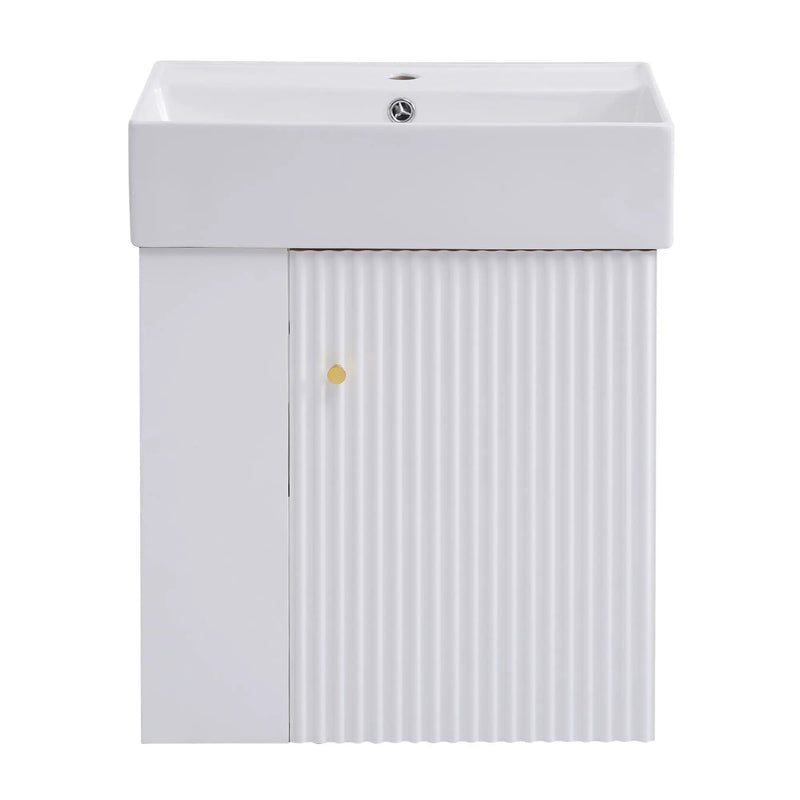Modern Floating Bathroom Vanity With Ceramic Basin Perfect For Small Bathrooms by HouseOfZazla
