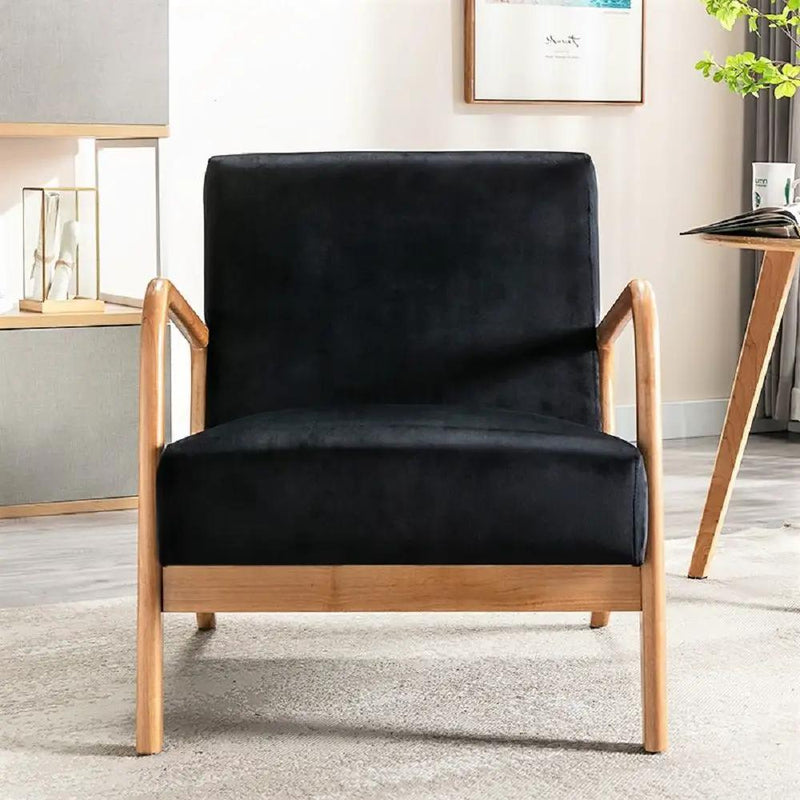 Classic Mid-Century Modern Accent Chairs, Open Framed Armchair With Cushioning by Unique Piece Furniture