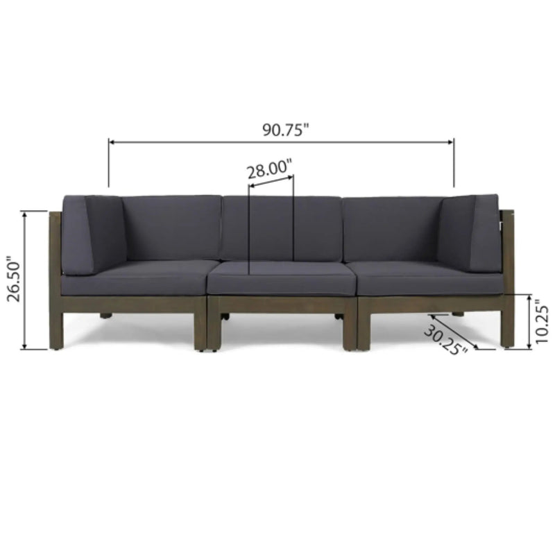 Oana - 3 Piece Sofa Set With Water Resistant Cushions by HouseOfZazla