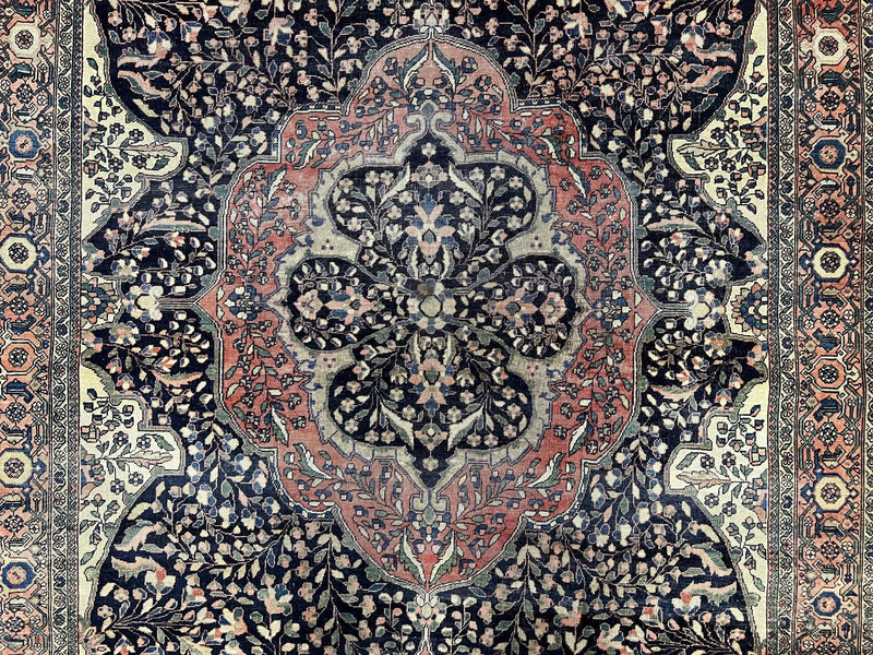 Antique Persian Sarouk Farahan Rug 4x7, Collectible Persian Carpet by Jewel Rugs