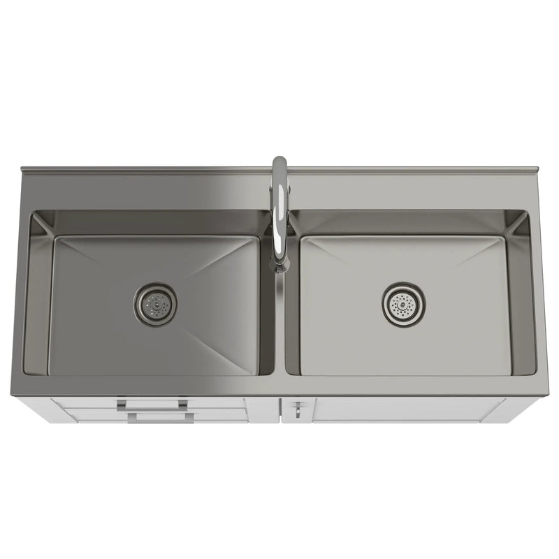 Shaker - Modern Wide Laundry Cabinet With Faucet And Sink - White by HouseOfZazla