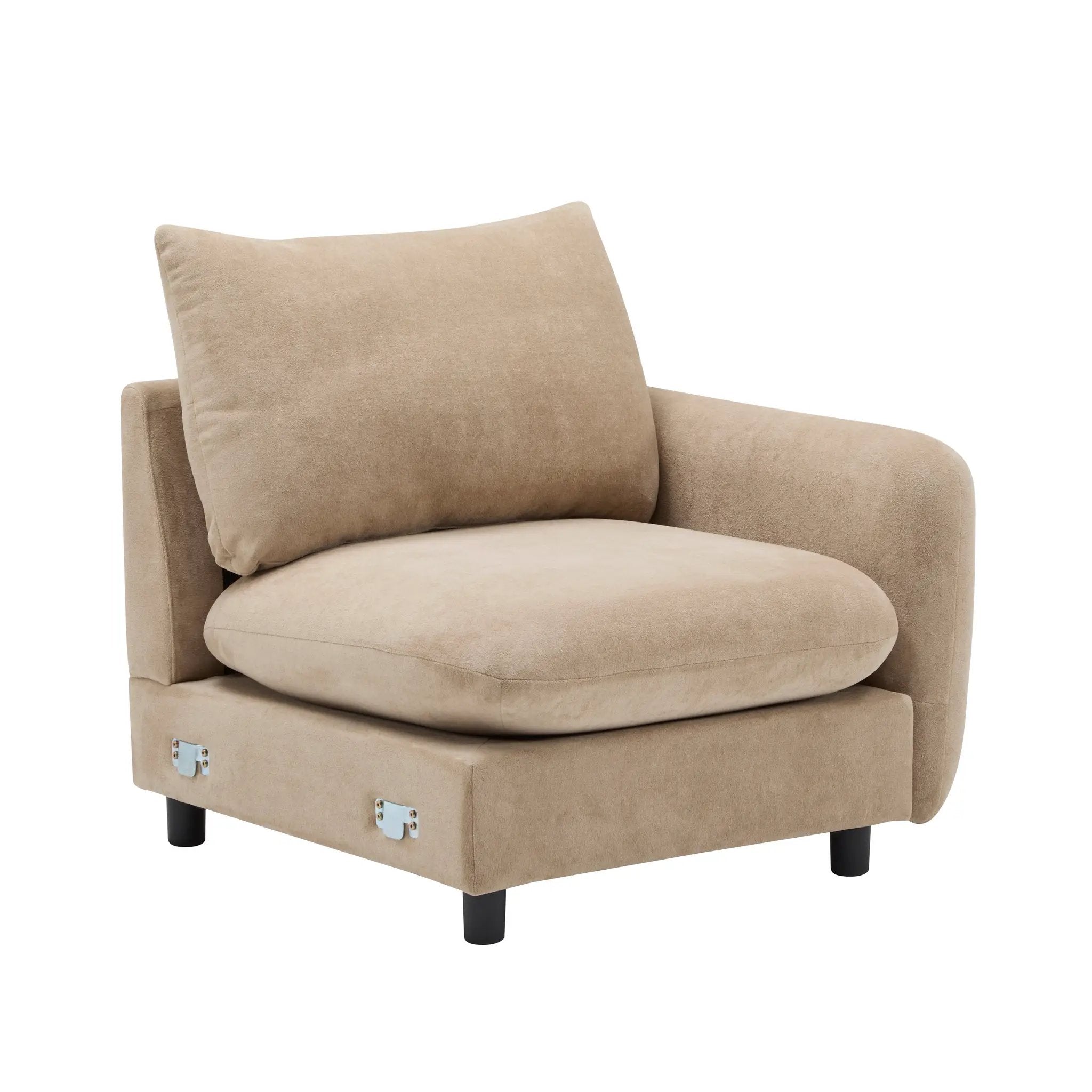 69 in. 2-Seats Modular Sectional Velvet Sofa Corner Chair Sofa Couch, Nomad by HouseOfZazla