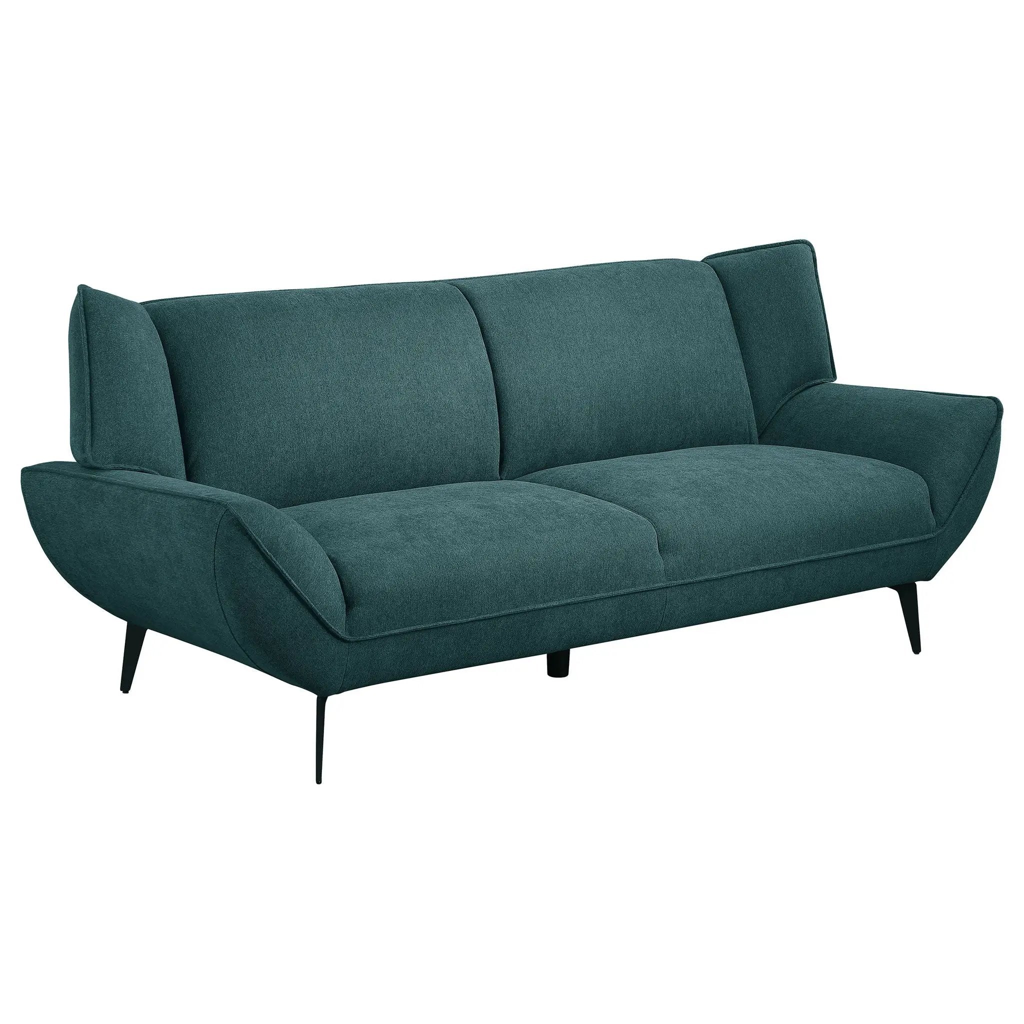 Logan - Flared Arm Sofa Sofa - Teal Blue by HouseOfZazla