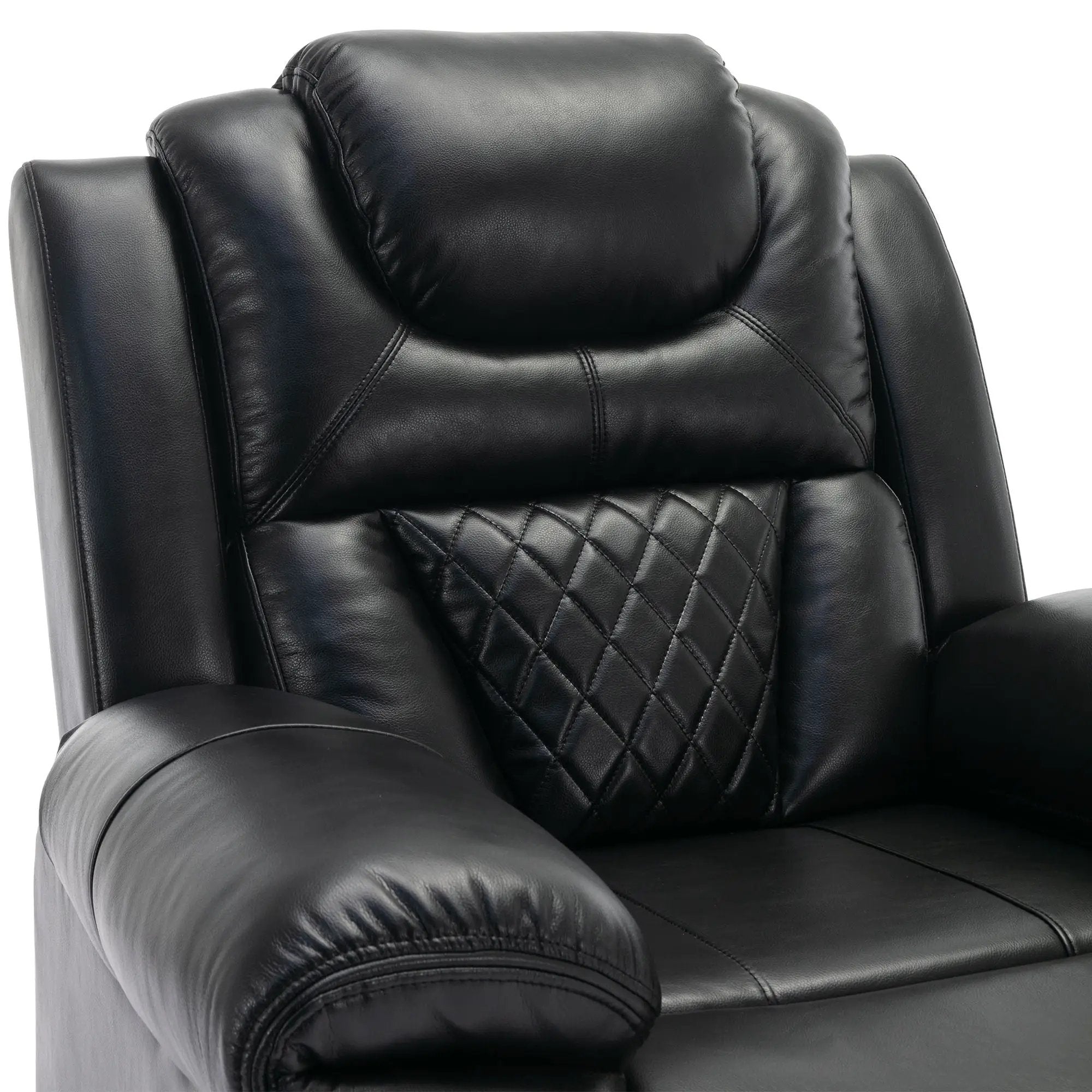 Home Theater Seating Manual Recliner Chair, Led Light Strip For Living Room - Black by HouseOfZazla