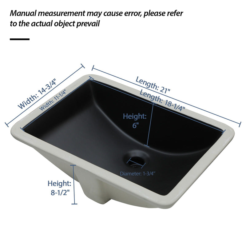 Modern Ceramic Undermount Bathroom Sink With Overflow, High Quality by HouseOfZazla