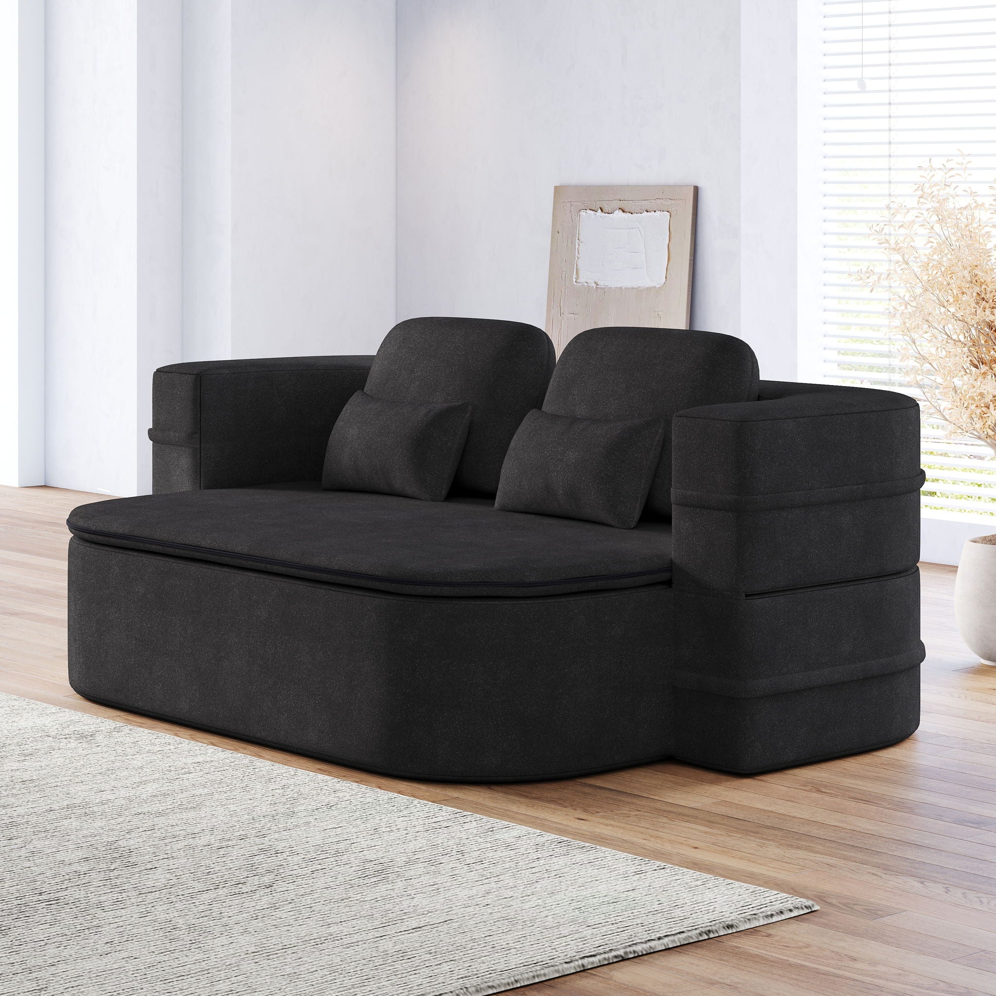 2 In 1 Foldable Sofa Bed With Multi Functional Blanket, Floor Lounge Sofa by HouseOfZazla