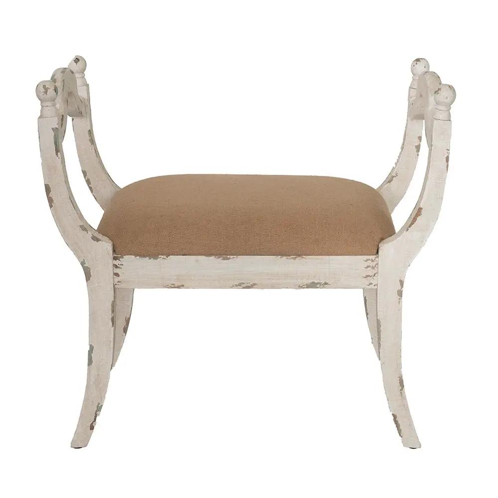 Harlow - Bench, Farmhouse / French Country Style Vanity Chair - Beige / White by Unique Piece Furniture