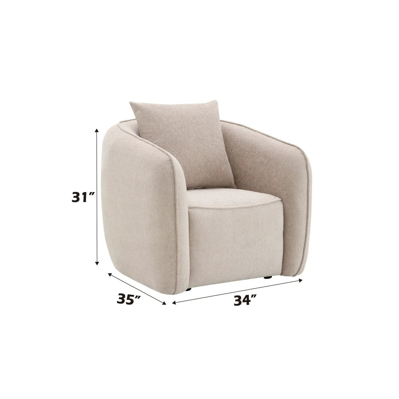 Keith Chenille Armchair With 1 Matching Color Toss Pillow by HouseOfZazla