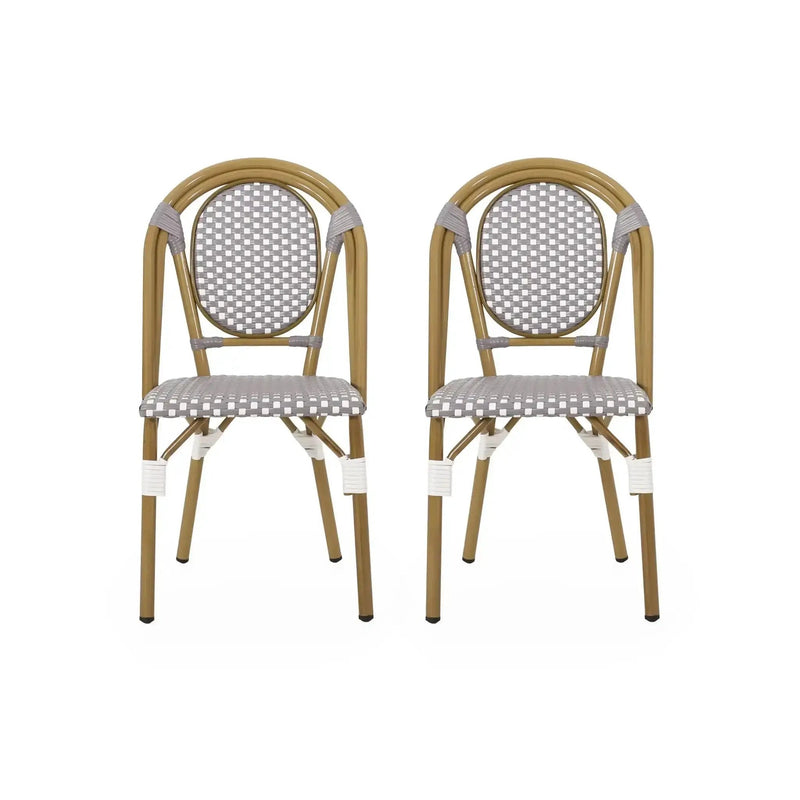 Outdoor Rattan and Aluminum French Bistro Chair Set by HouseOfZazla