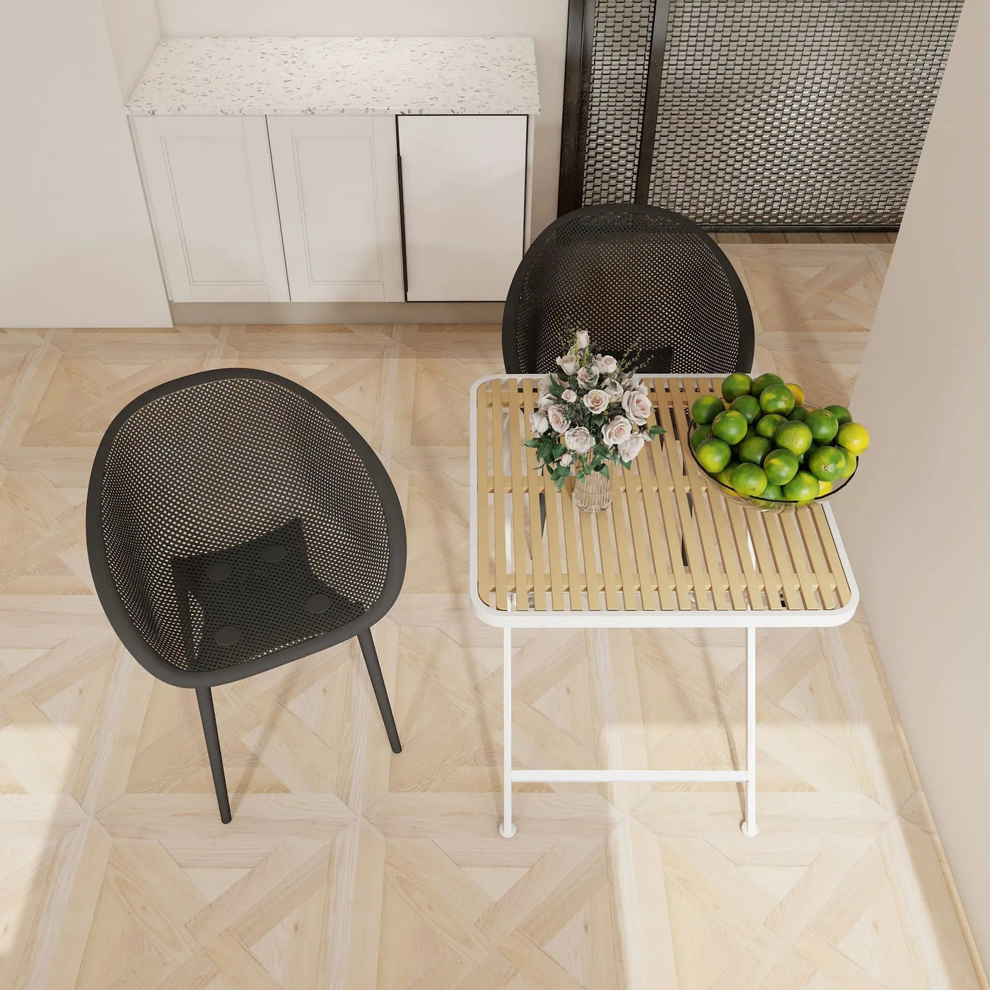 2 Pack Lounge Chair Set & Folding Square Table by Unique Piece Furniture