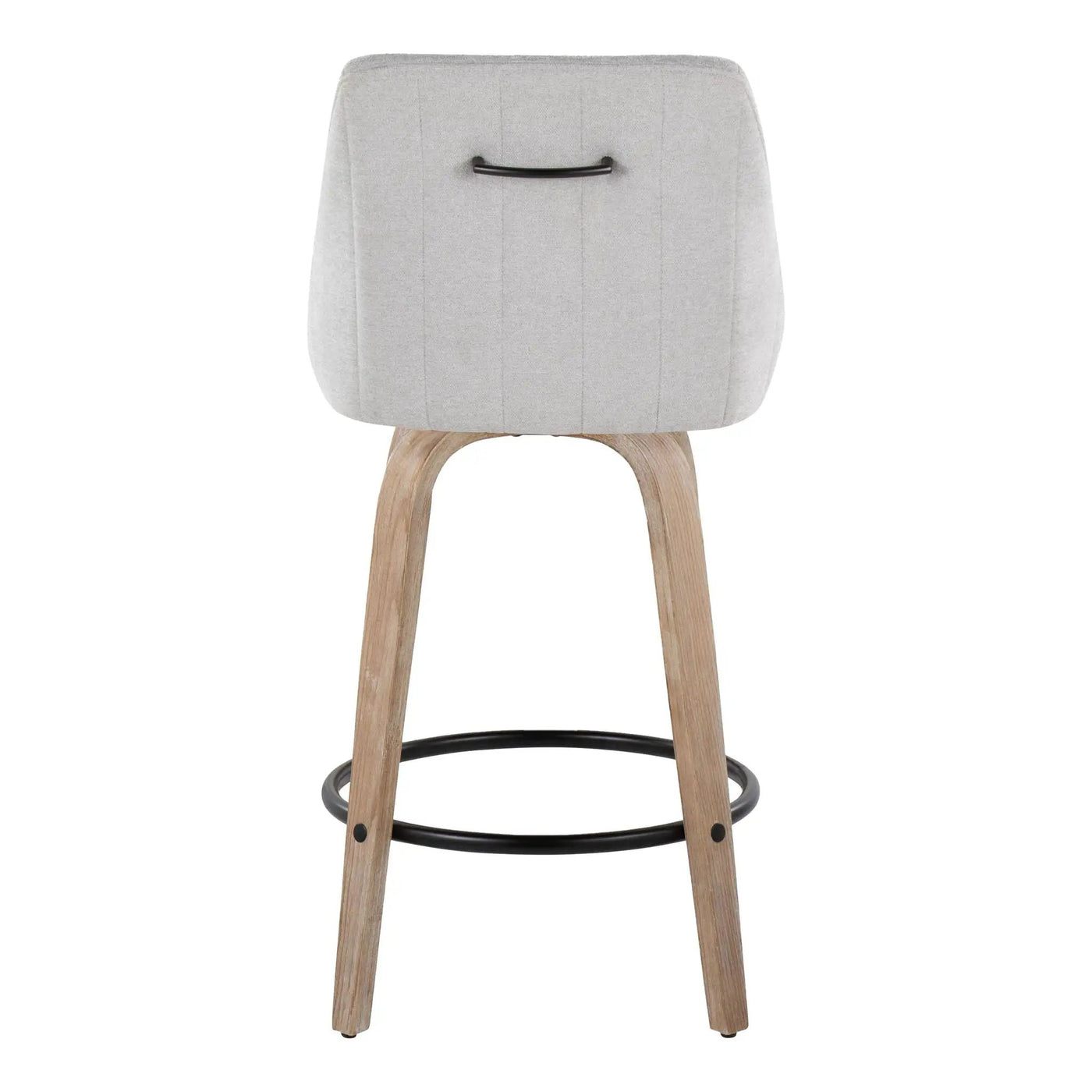 Hannah - Transitional Fixed Height Counter Stool With Swivel With Round Footrest (Set of 2) by HouseOfZazla