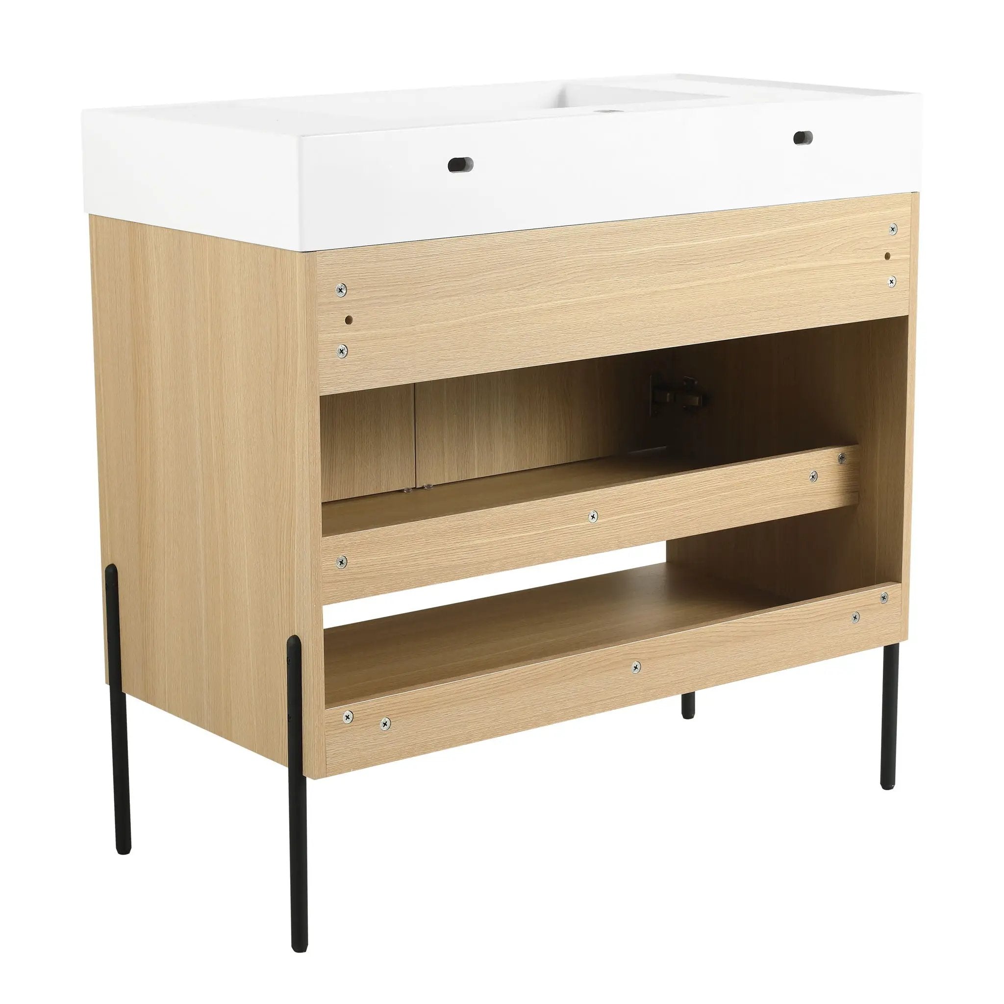 Modern Bathroom Vanity Combo With Single Resin Sink And Storage Cabinet by HouseOfZazla