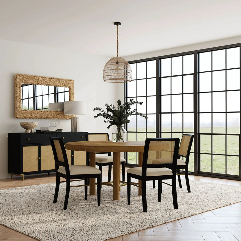 Arini 5-piece Round Dining Table Set Sand Wash and Black by Unique Piece Furniture