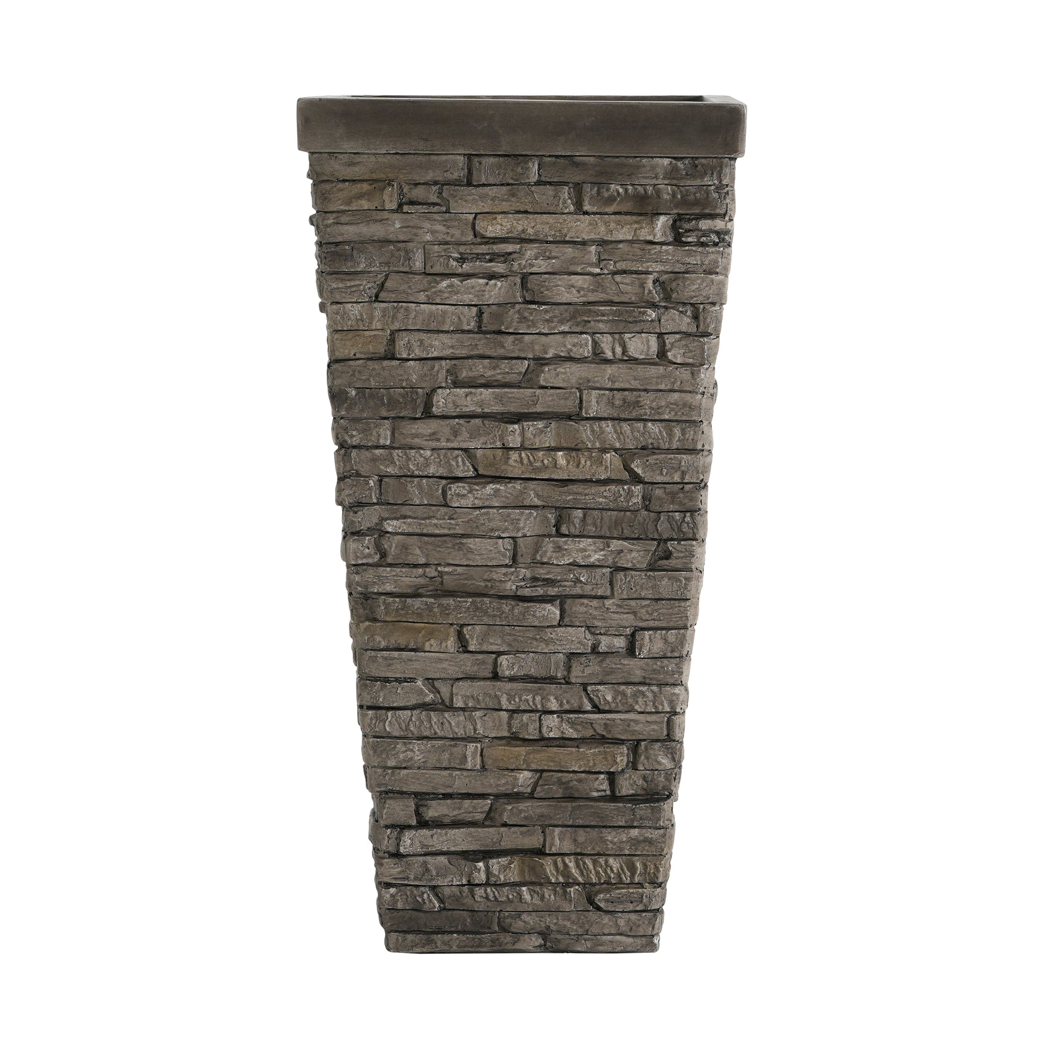 Tall Stone-Effect Square Planter by HouseOfZazla