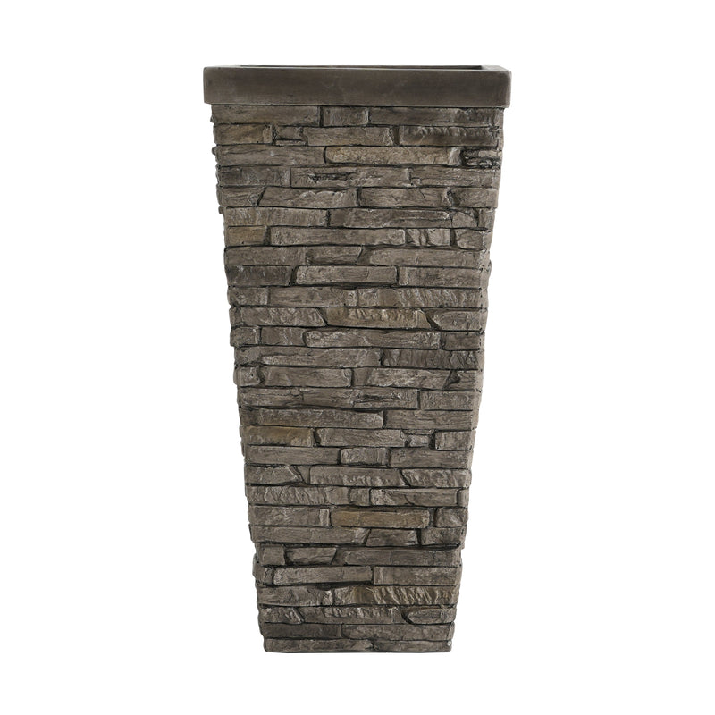 Tall Stone-Effect Square Planter by HouseOfZazla