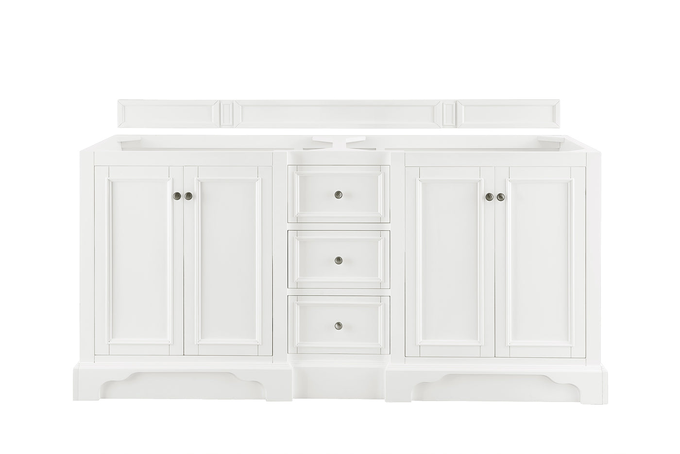 James Martin De Soto 72" Double Bathroom Vanity, Bright White, cabinet without a countertop