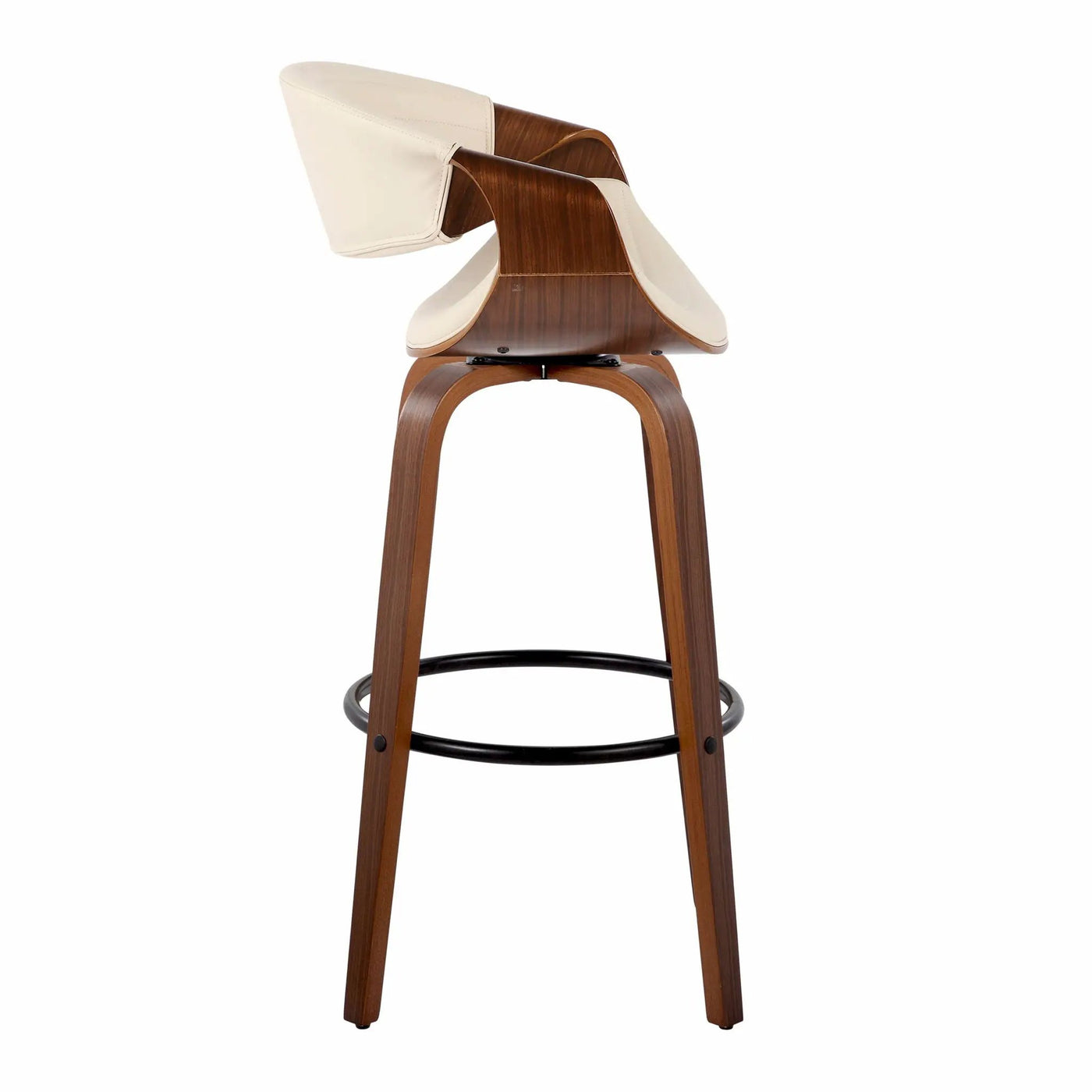 Symphony - Mid Century Modern Fixed Height Barstool With Swivel And Round Footrest (Set of 2) by HouseOfZazla
