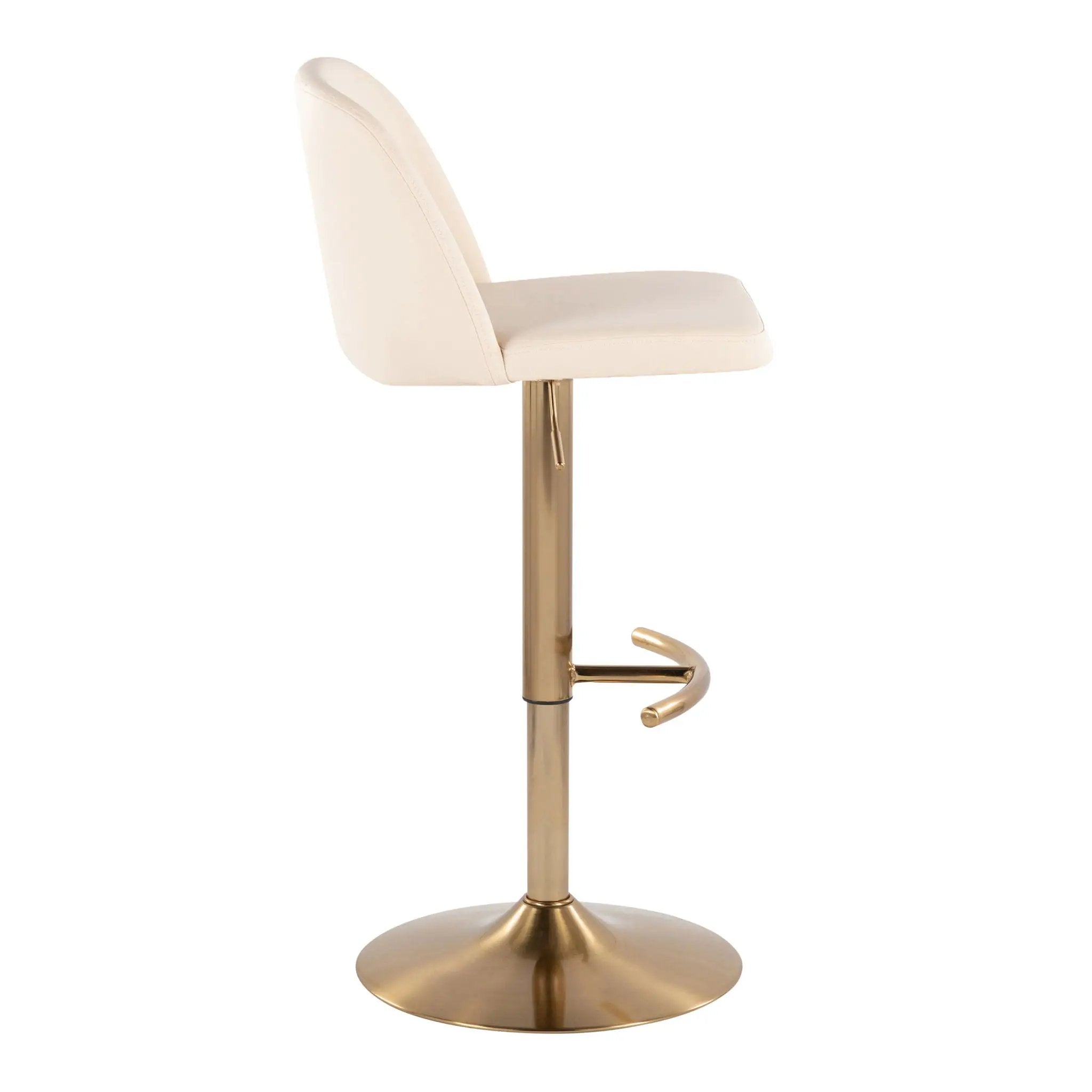 Toriano - Contemporary Adjustable Barstool With Swivel With Rounded T Footrest (Set of 2) by HouseOfZazla