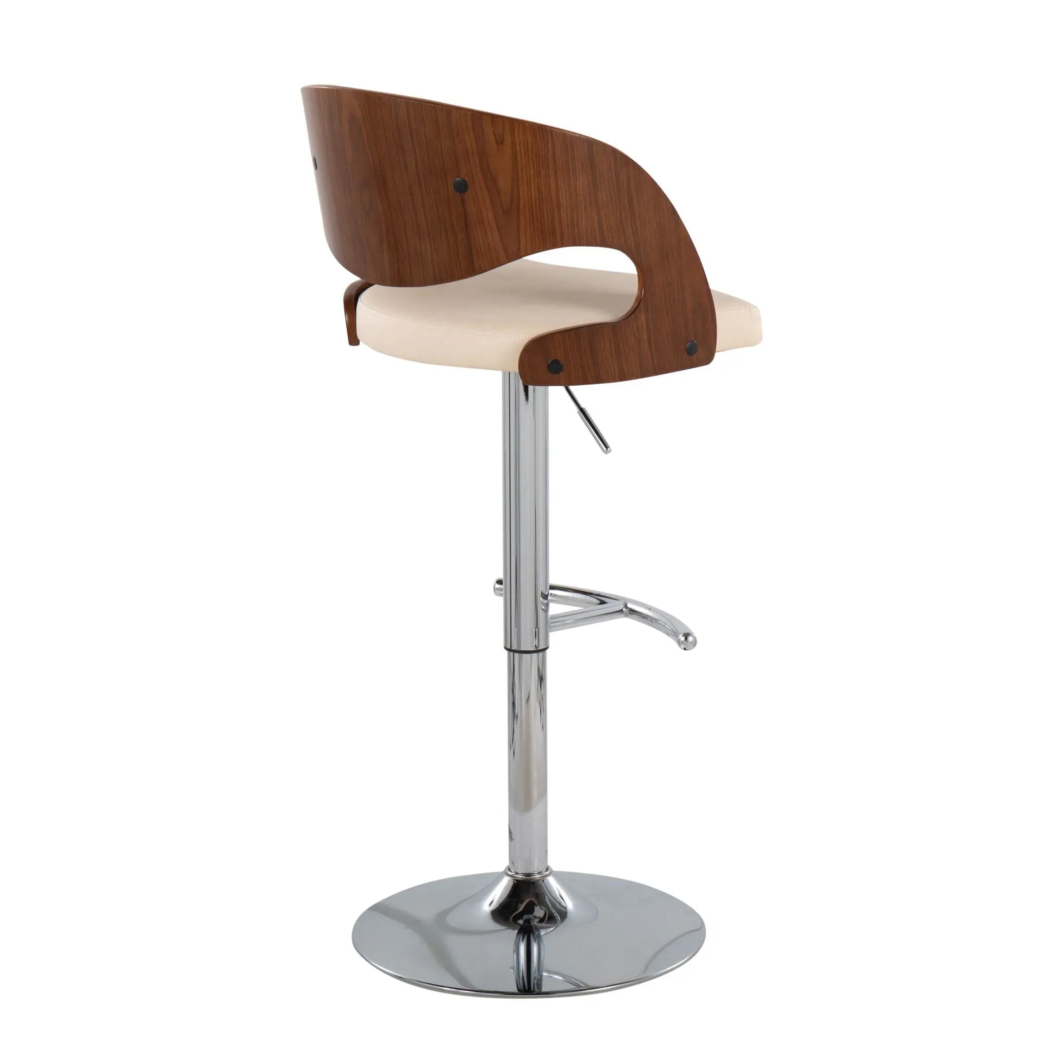 Pino - Mid Century Modern Adjustable Barstool & Swivel With Rounded T Footrest (Set of 2) by Unique Piece Furniture