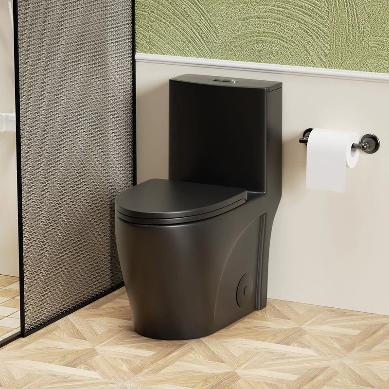 1 Piece Toilet With Tornado Flush, Dual Flush, And ADA Height Comfort Chair by HouseOfZazla